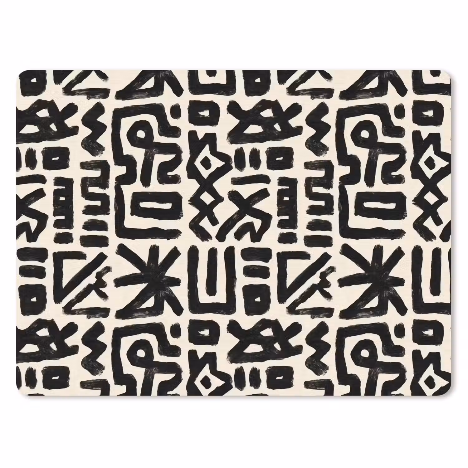 Geometrisch - Figuren - Zwart muismat rubber klein 262 -3d