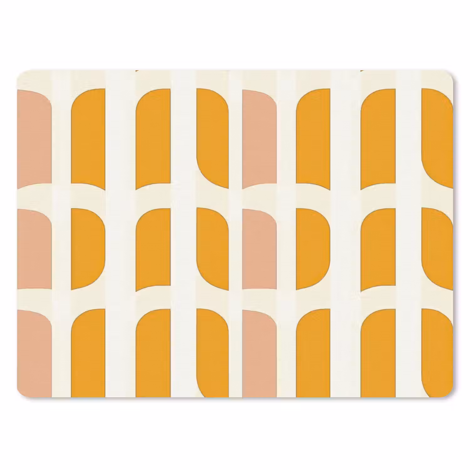 Geometrisch - Patroon - Geel - Roze muismat rubber klein 262 -3d