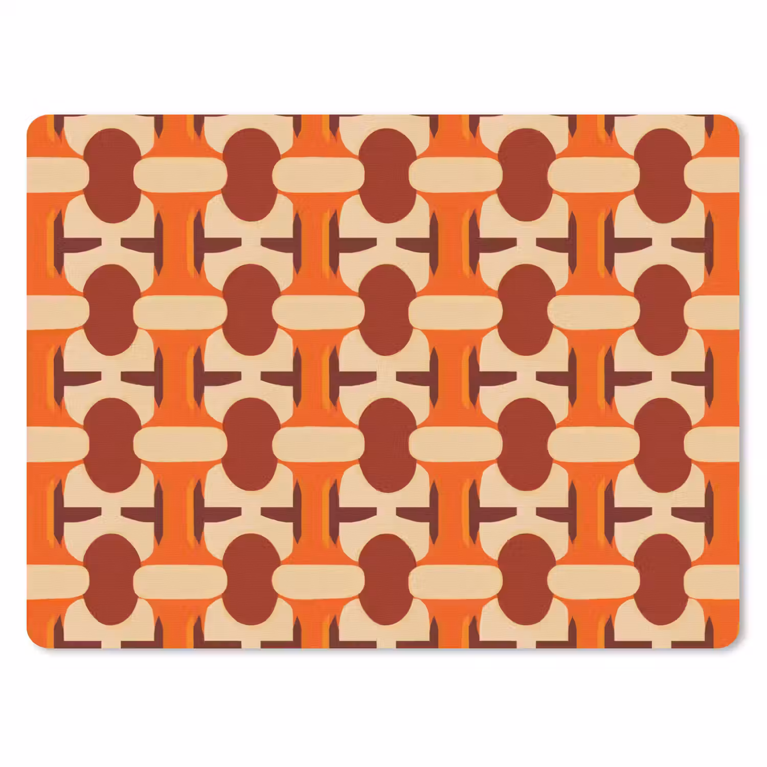 Geometrisch - Retro - Oranje muismat rubber klein 262 -3d