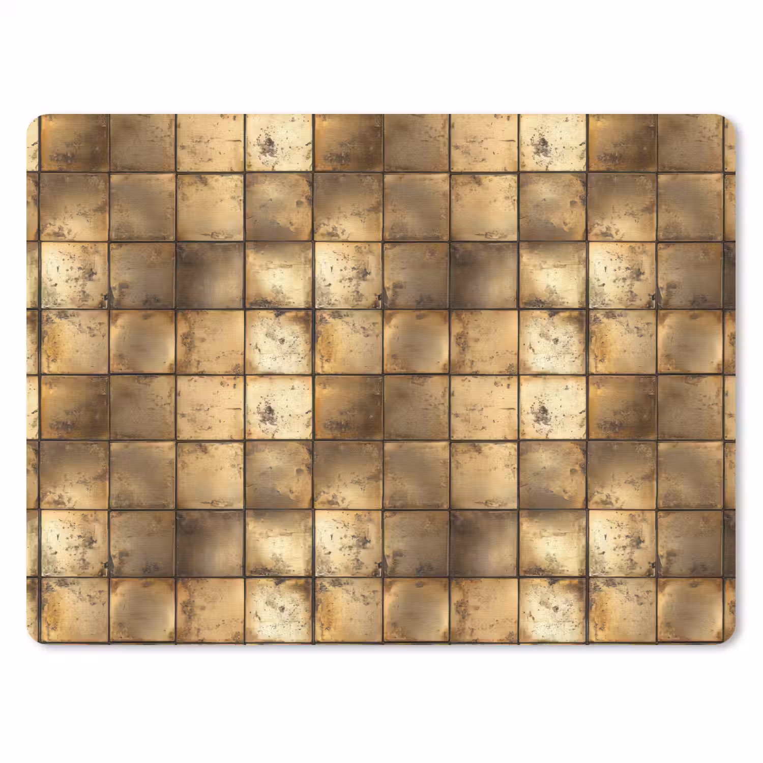 Geometrisch - Tegels - Goud muismat rubber klein 262 -3d