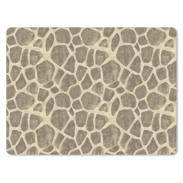 Giraf - Patroon - Beige - Bruin muismat rubber klein 262 -3d