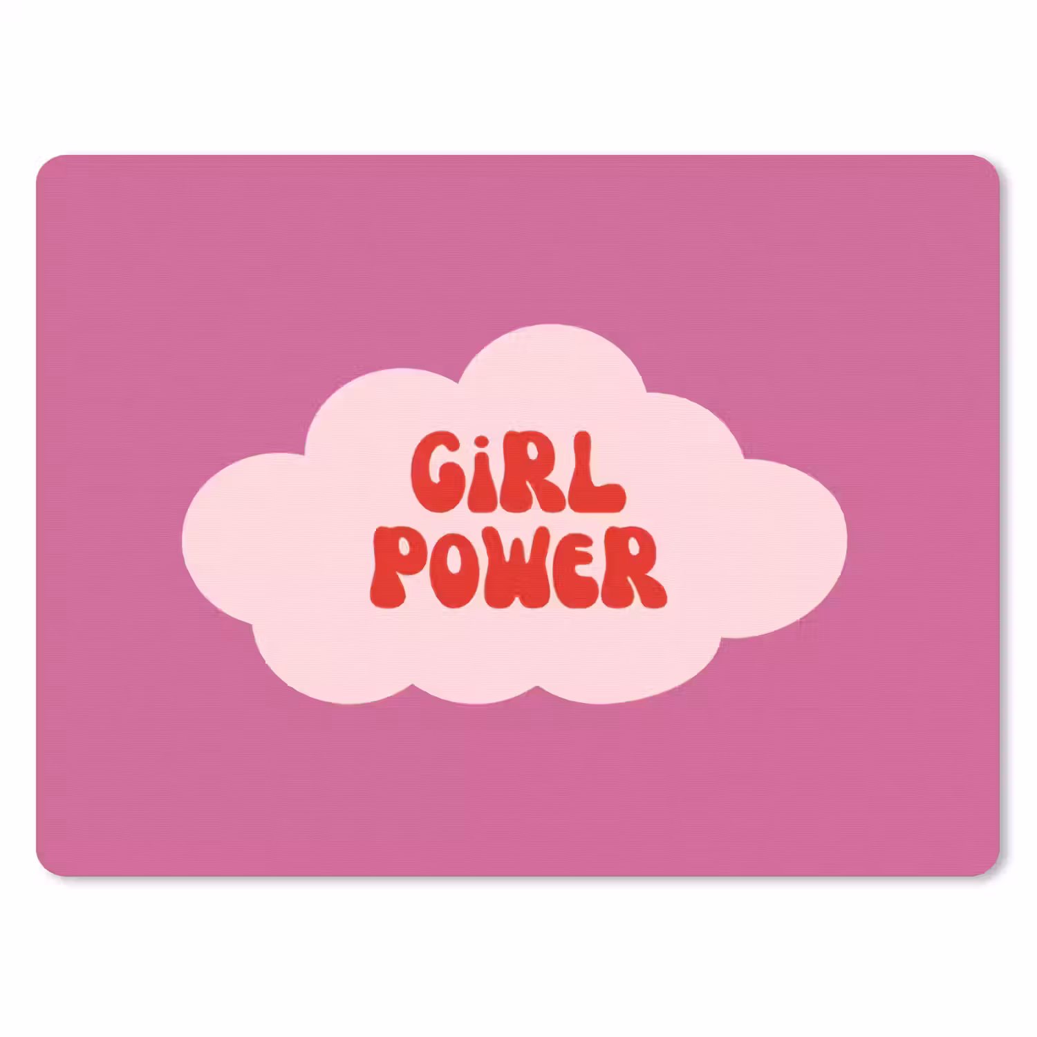 Girl power - Wolk - Roze muismat rubber klein -3d