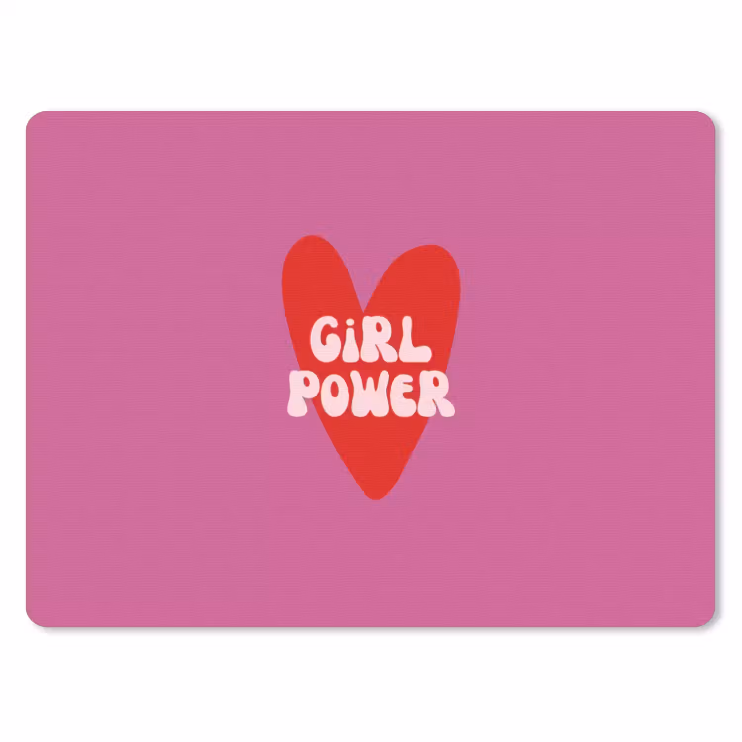Girl power - Hart - Roze - Rood muismat rubber klein -3d