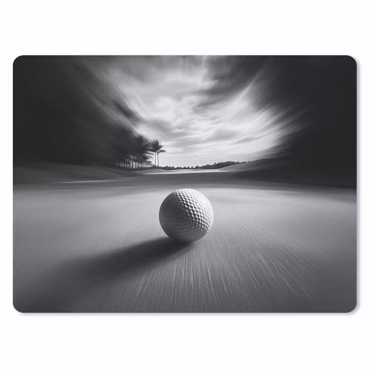 Golfbal - Wazig - Zwart muismat rubber klein -3d