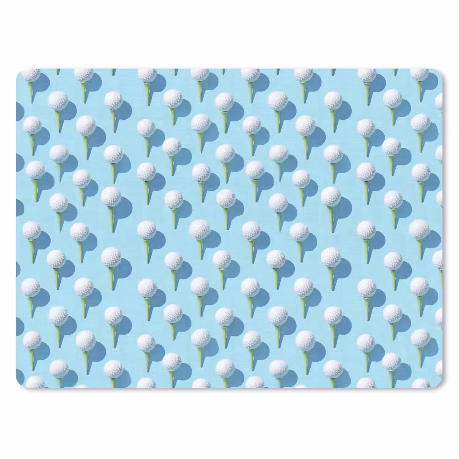 Golf - Ballen - Blauw muismat rubber klein 262 -3d