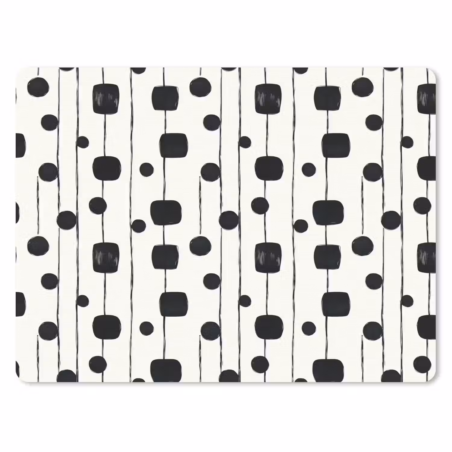 Grafisch - Modern - Zwart muismat rubber klein 262 -3d