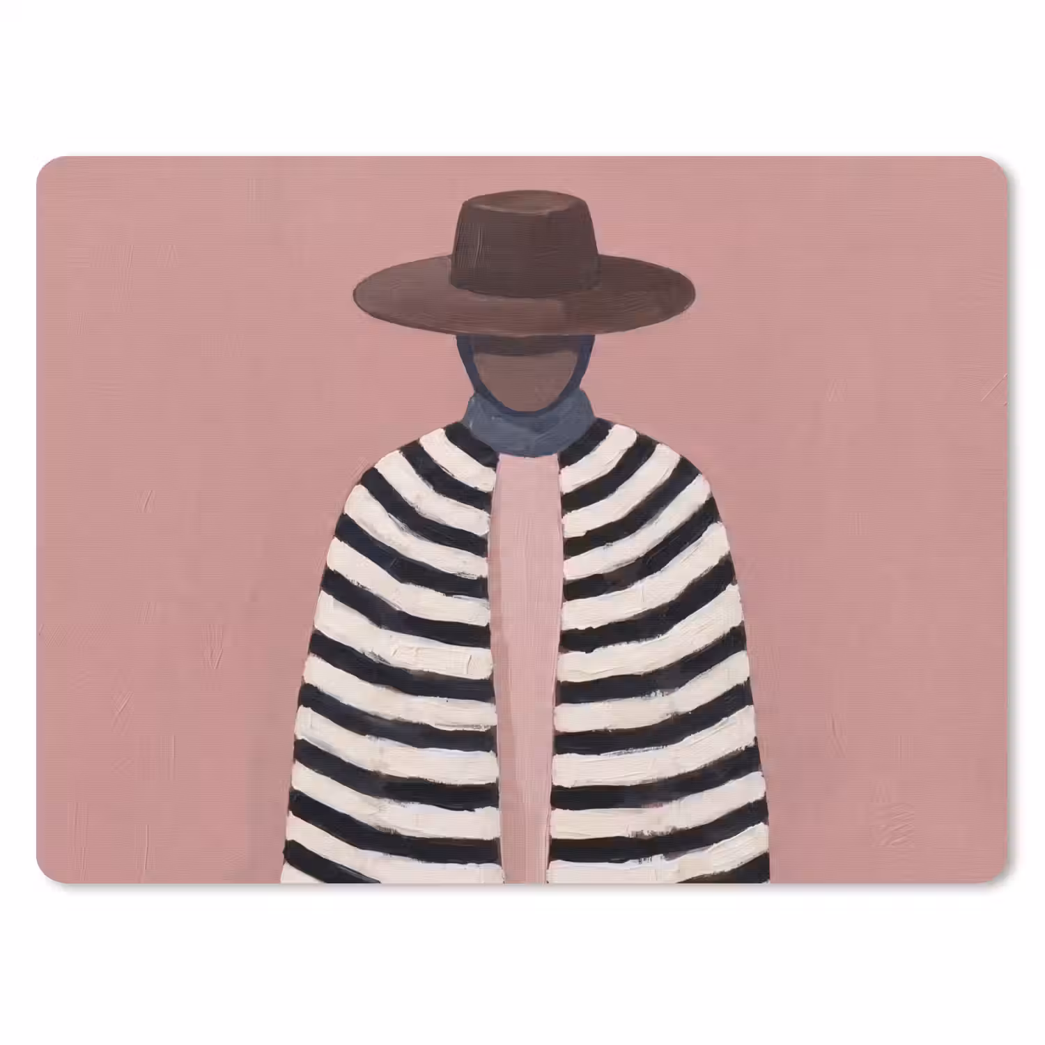 Grafisch - Vrouw - Roze muismat rubber klein -3d