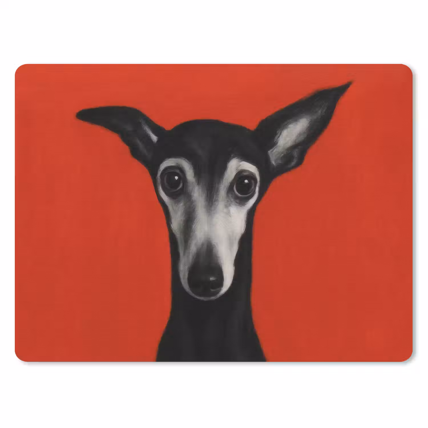 Windhond - Minimalistisch - Rood muismat rubber klein -3d