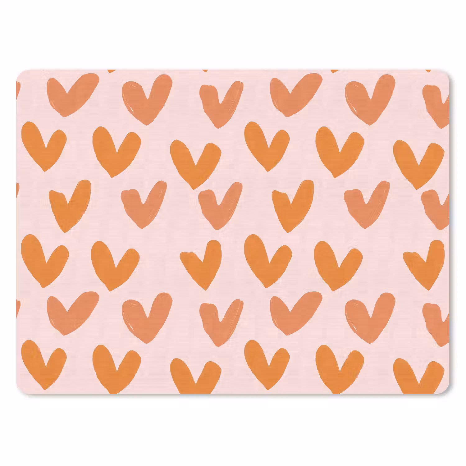Hartjes - Getekend - Oranje muismat rubber klein 262 -3d