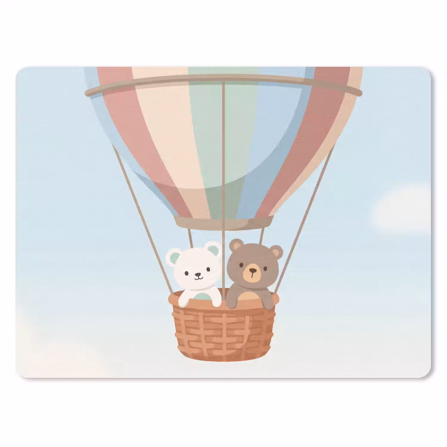 Luchtballon - Beren - Pastel muismat rubber klein -3d