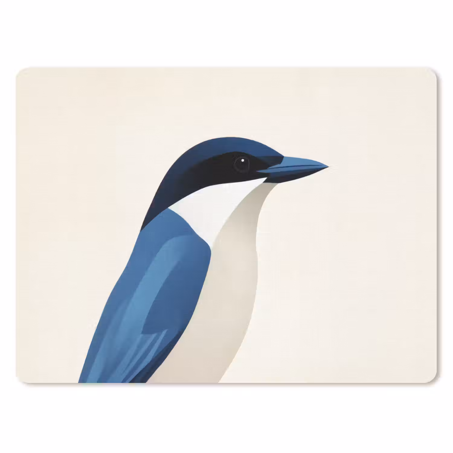 Illustratie - Blauw - Vogel muismat rubber klein -3d