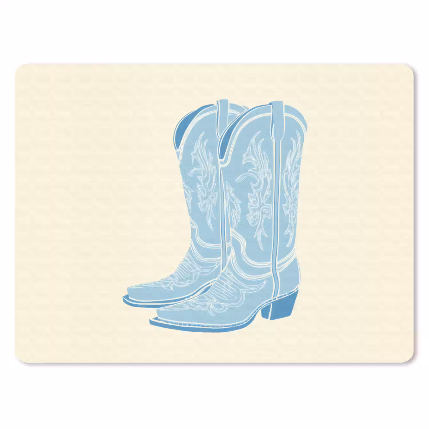 Illustratie - Cowboylaarzen - Patroon muismat rubber klein -3d