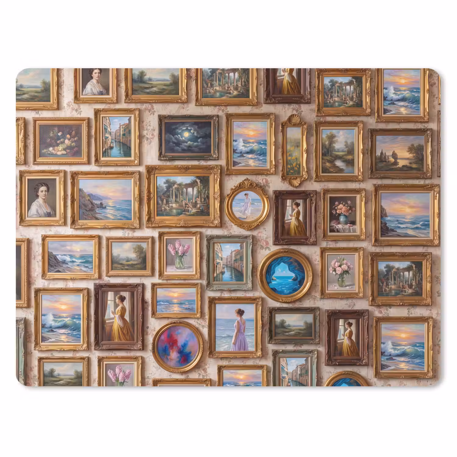 Interieur - Kunst - Collectie - Klassiek - Goud muismat rubber klein -3d