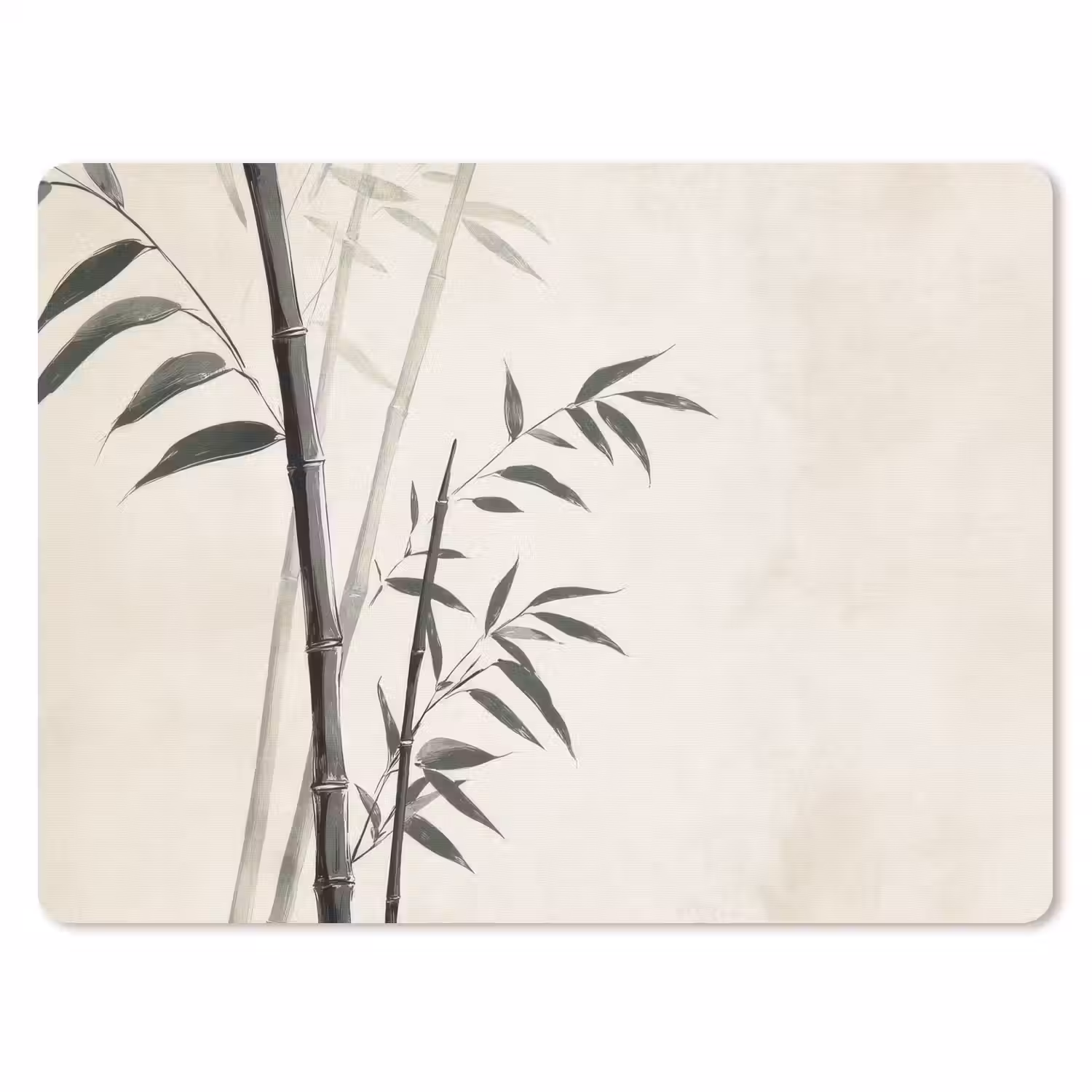 Japandi - Bamboe - Beige muismat rubber klein -3d