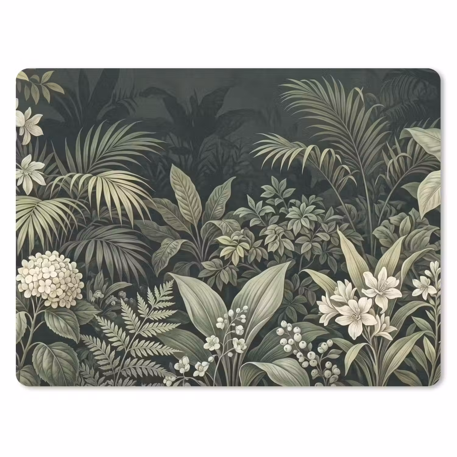 Jungle - Bladeren - Botanisch - Groen muismat rubber klein -3d