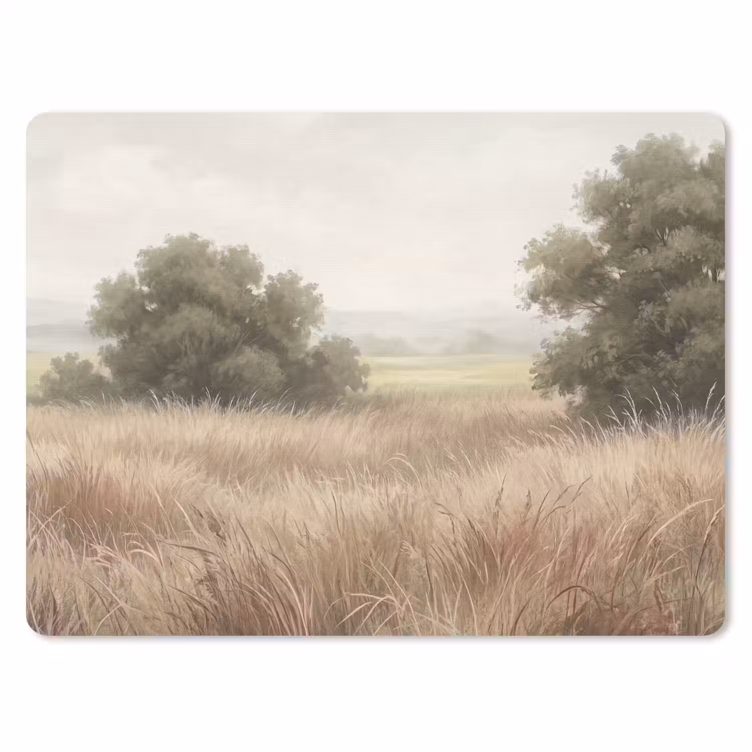 Landschap - Minimalistisch - Beige muismat rubber klein -3d