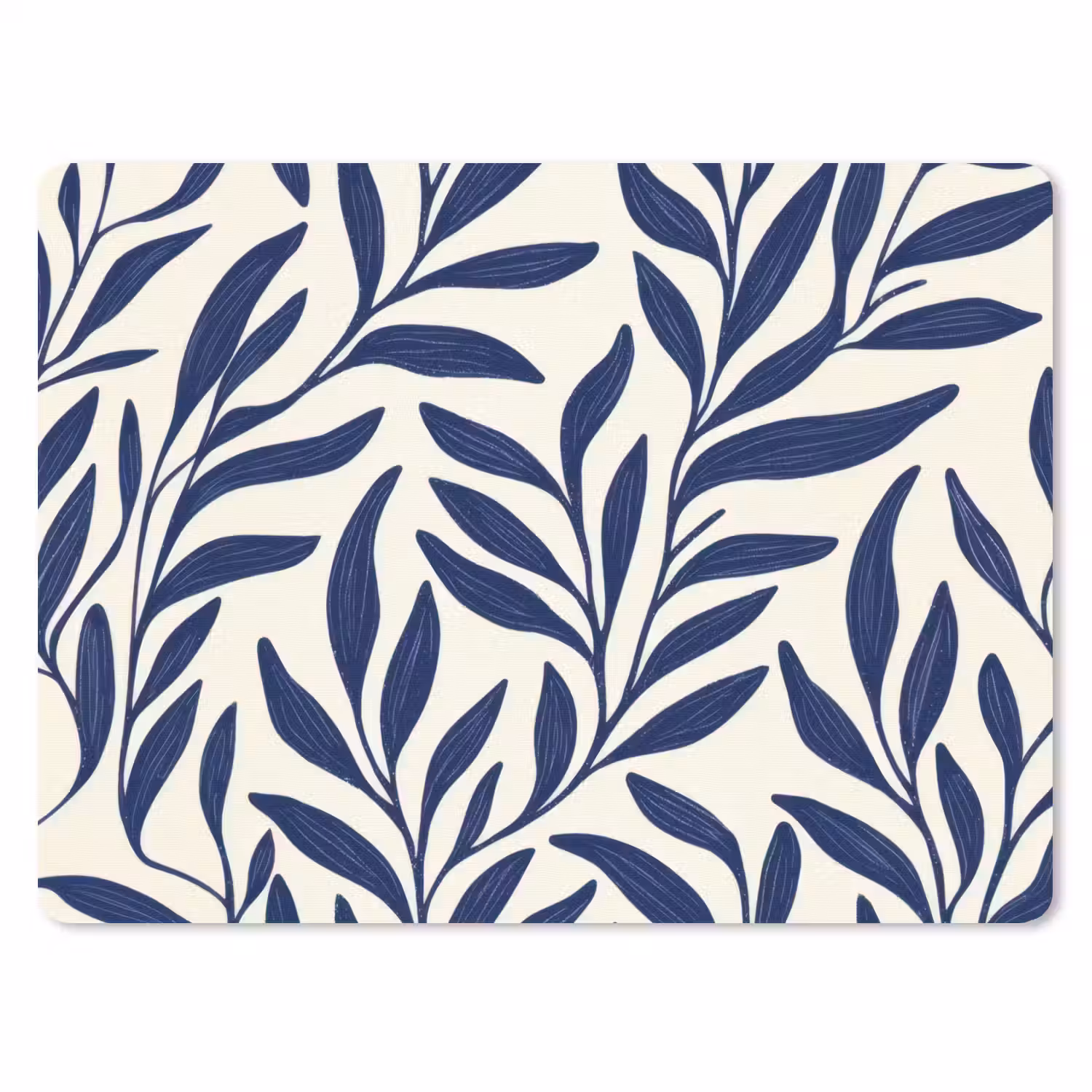 Bladeren - Klimop - Donkerblauw muismat rubber klein -3d