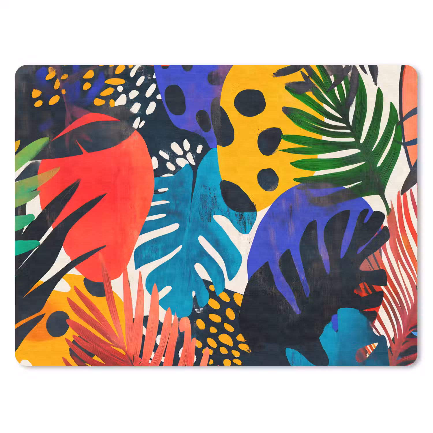 Bladeren - Vormen - Abstract - Kleurrijk muismat rubber klein -3d