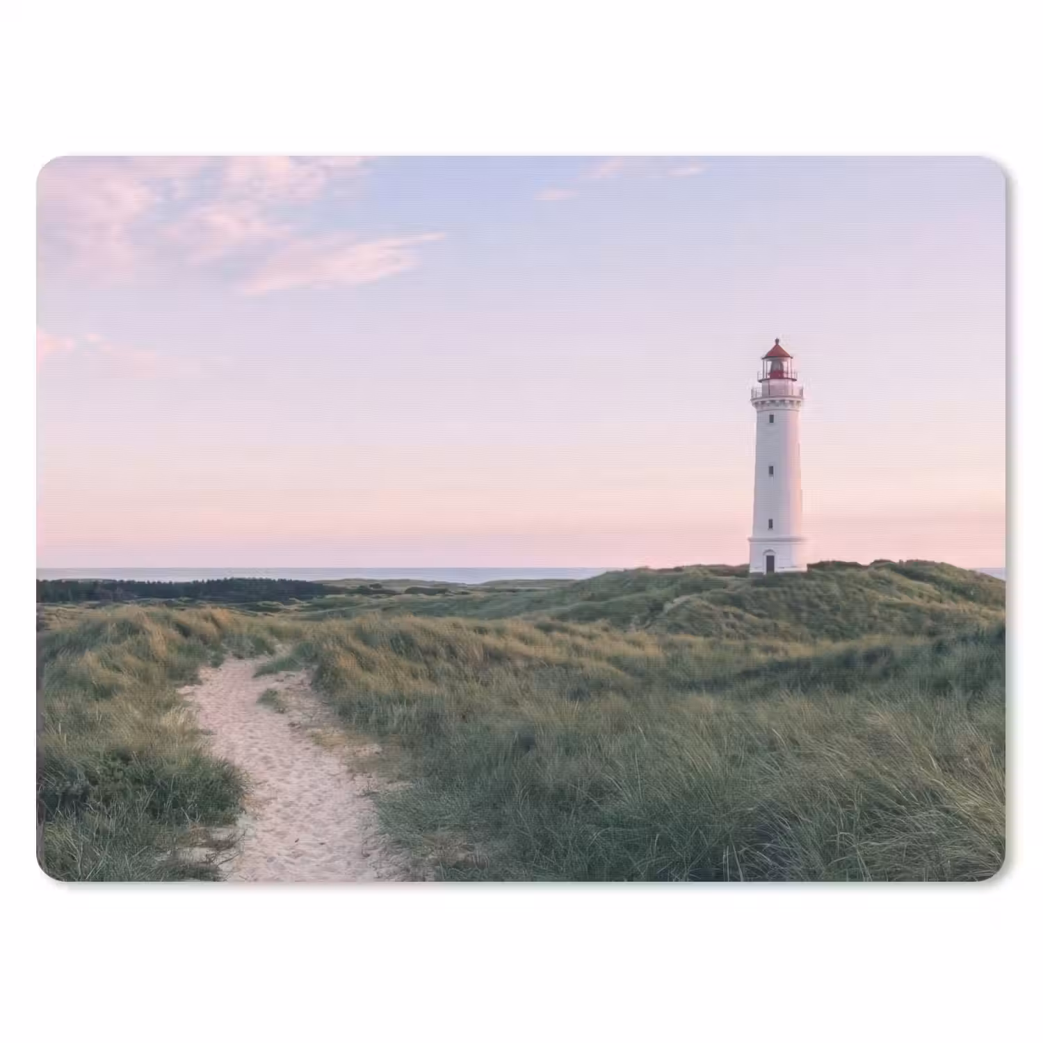 Vuurtoren - Duinlandschap - Zee muismat rubber klein -3d