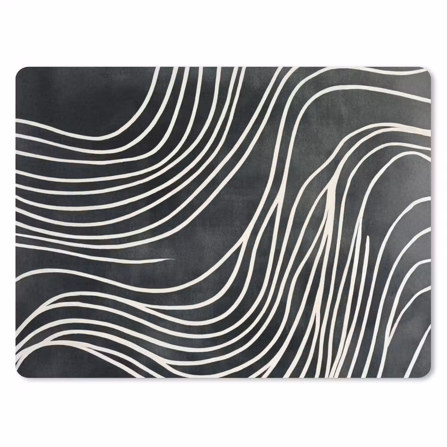 Lijnen - Patroon - Abstract - Wit muismat rubber klein -3d