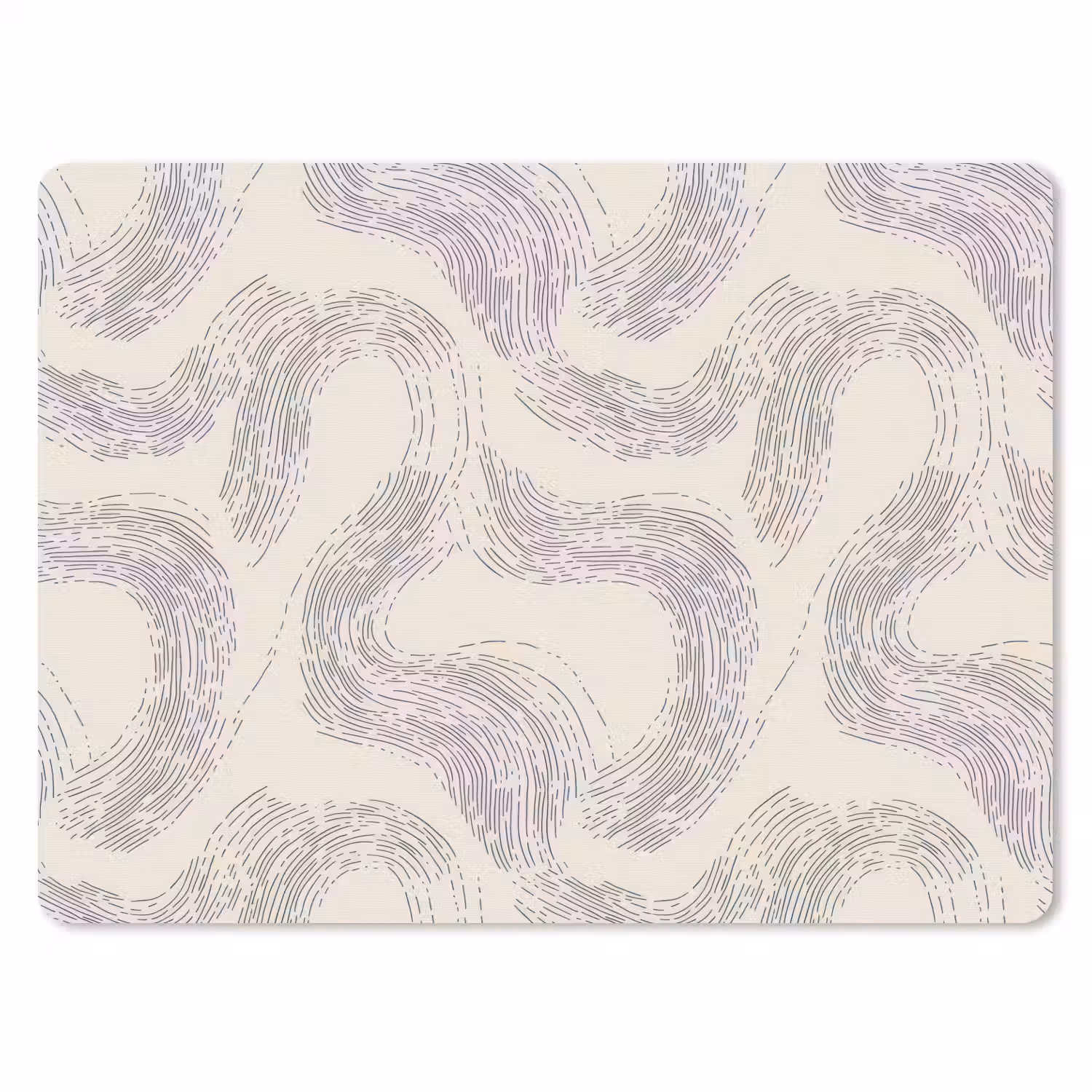 Lijnen - Patroon - Beige - Minimalistisch muismat rubber klein 262 -3d