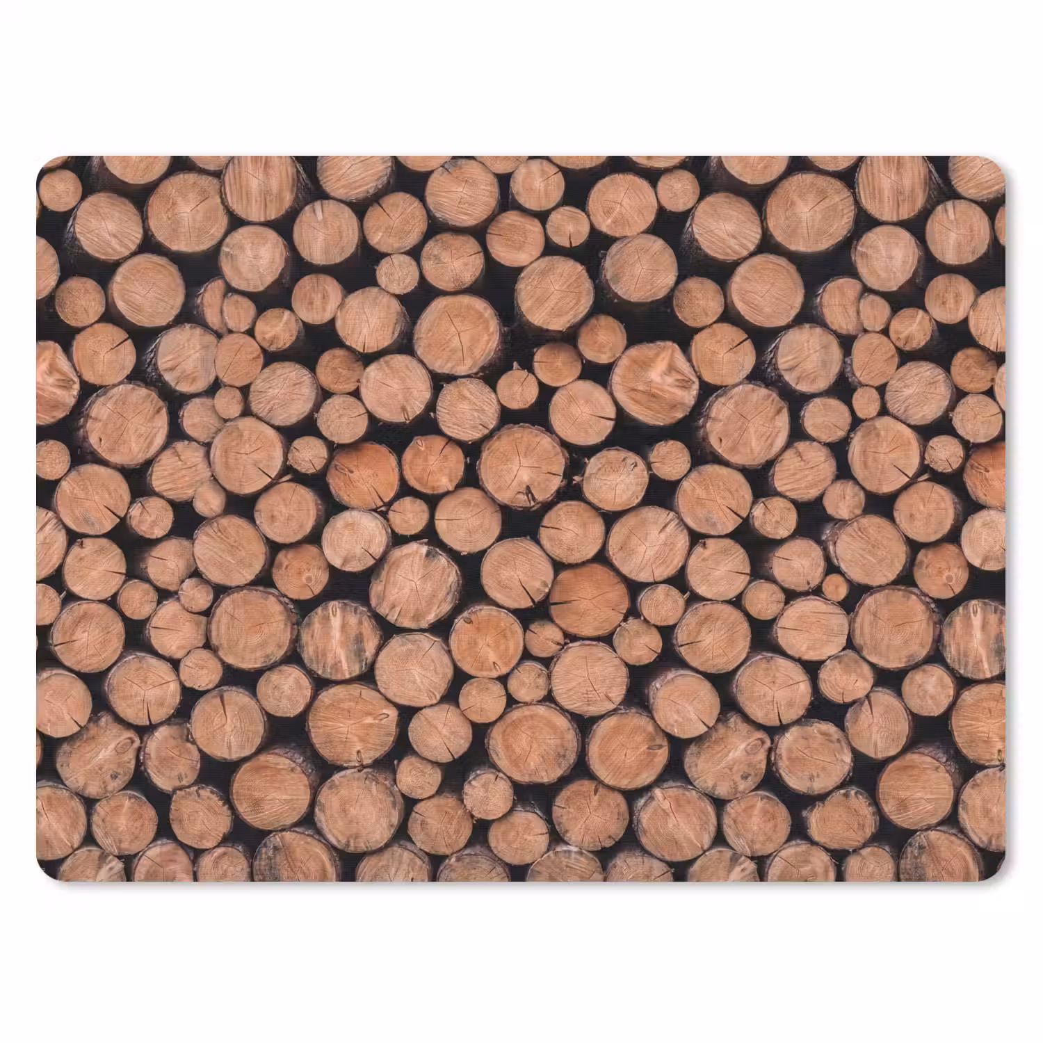 Houtblokken - Textuur - Patroon - Bruin - Rustiek muismat rubber klein -3d