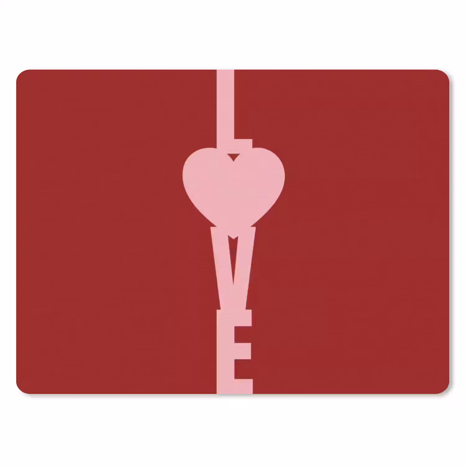 Love - Hart - Rood muismat rubber klein -3d