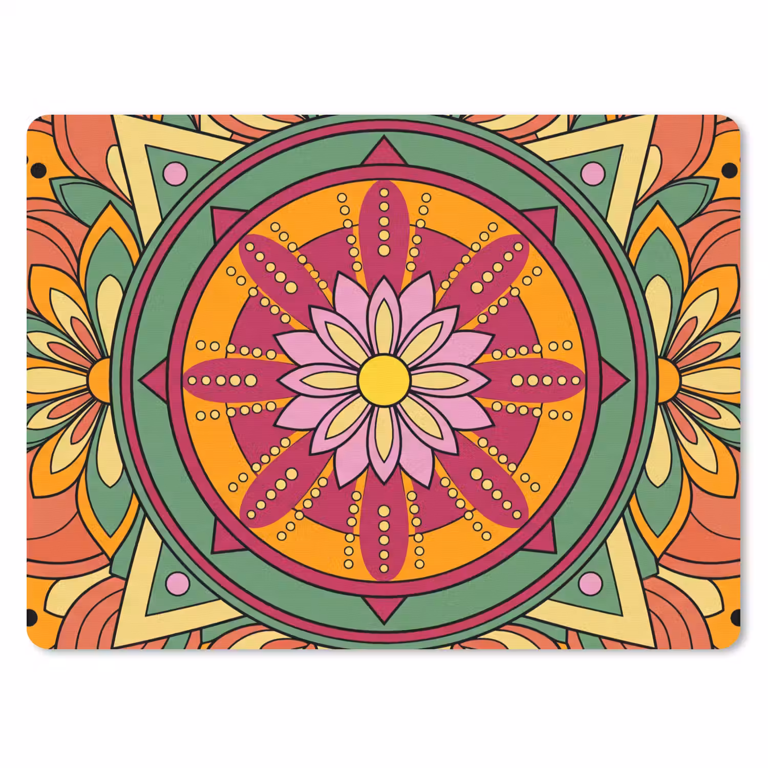 Mandala - Bloemen - Abstract - Kleurrijk muismat rubber klein -3d
