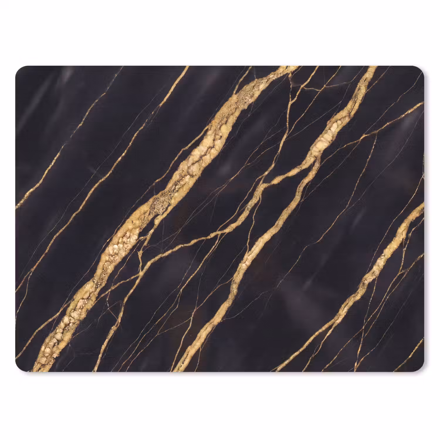 Marmer - Goud - Textuur - Abstract - Zwart muismat rubber klein -3d