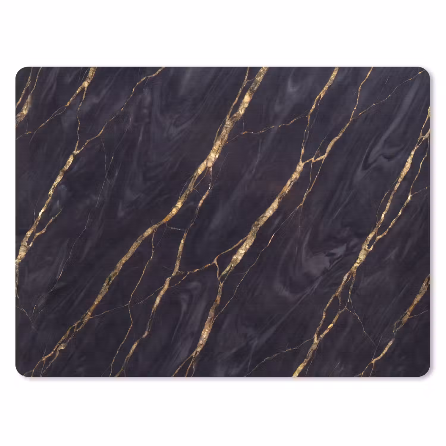 Marmer - Gouden aders - Abstract - Zwart muismat rubber klein -3d