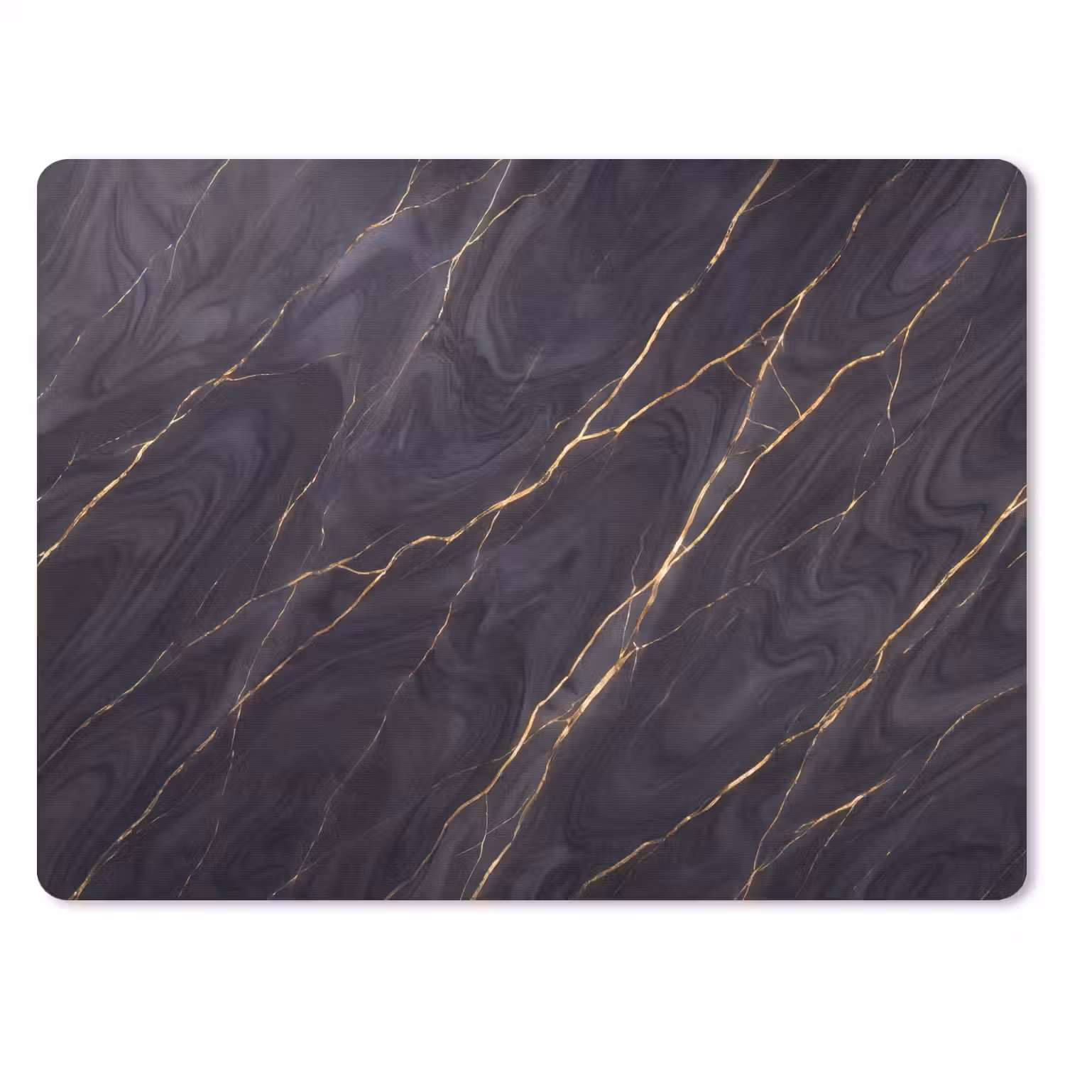 Marmer - Goudaders - Abstract - Modern - Zwart muismat rubber klein -3d