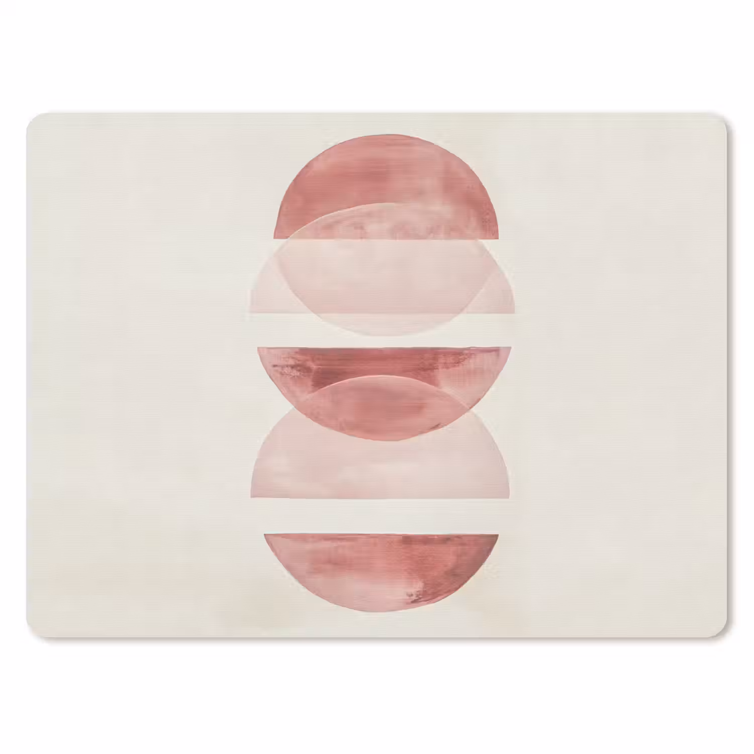 Minimalistisch - Cirkels - Roze muismat rubber klein -3d
