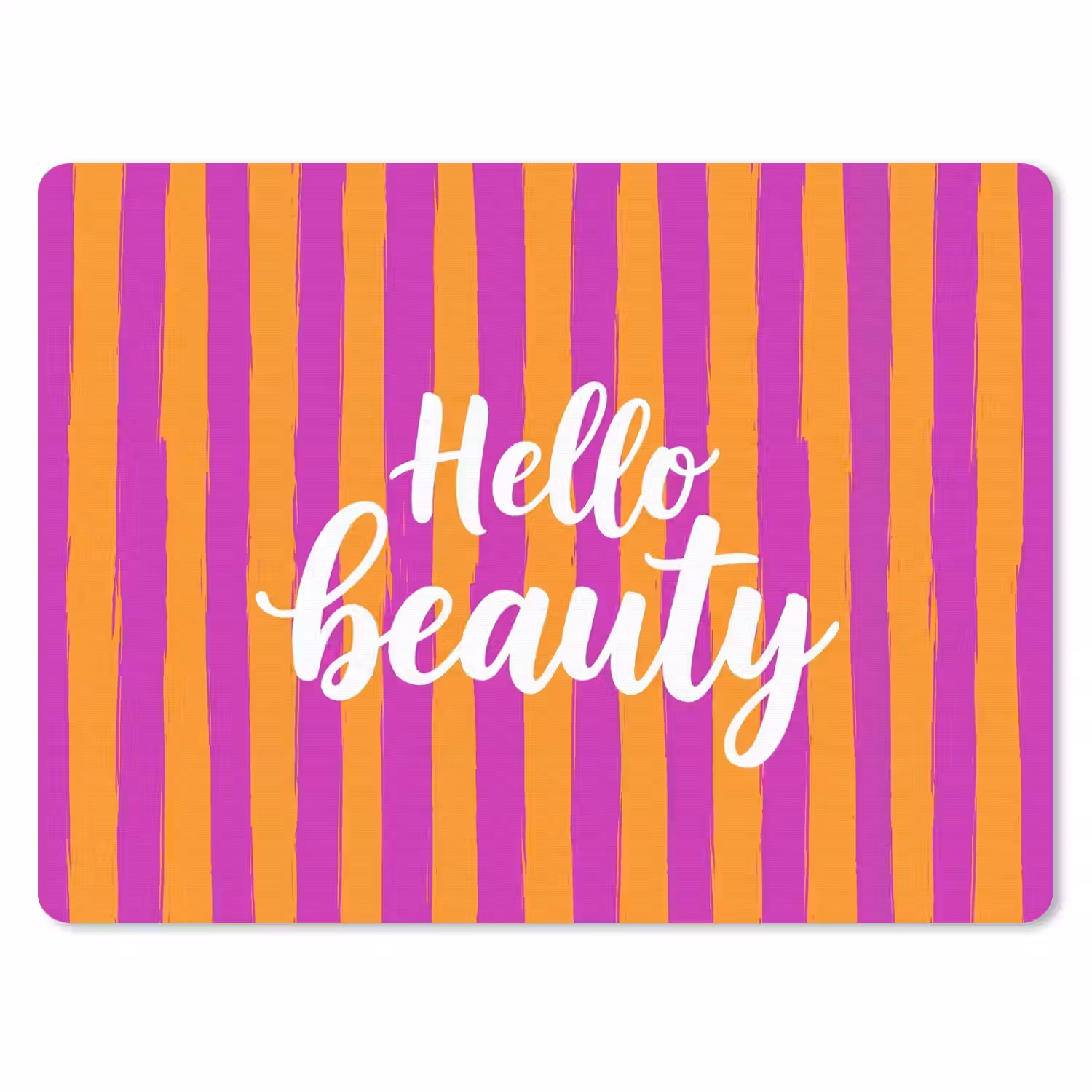 Modern - Hello - Oranje muismat rubber klein -3d