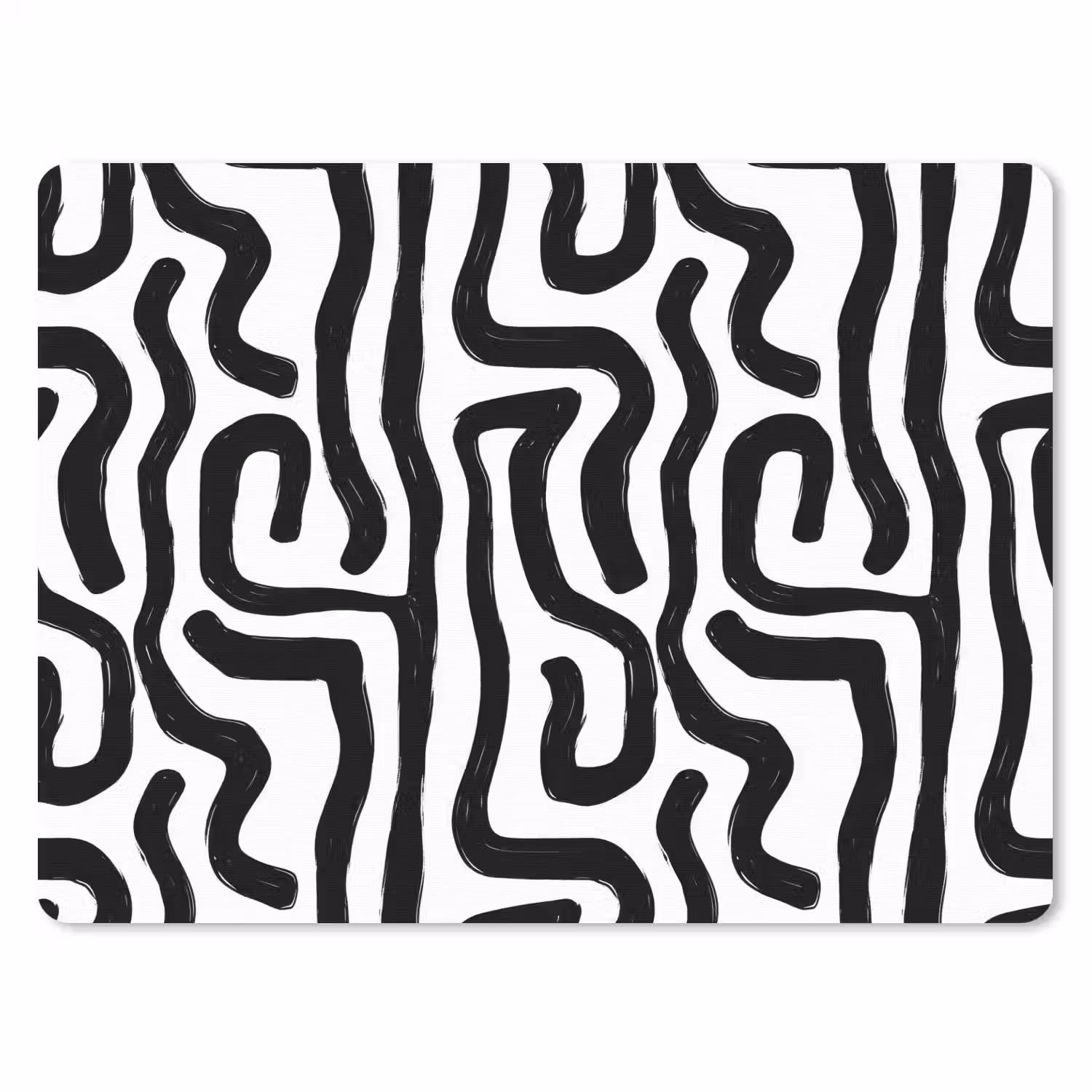 Modern - Lijnen - Zwart muismat rubber klein 262 -3d