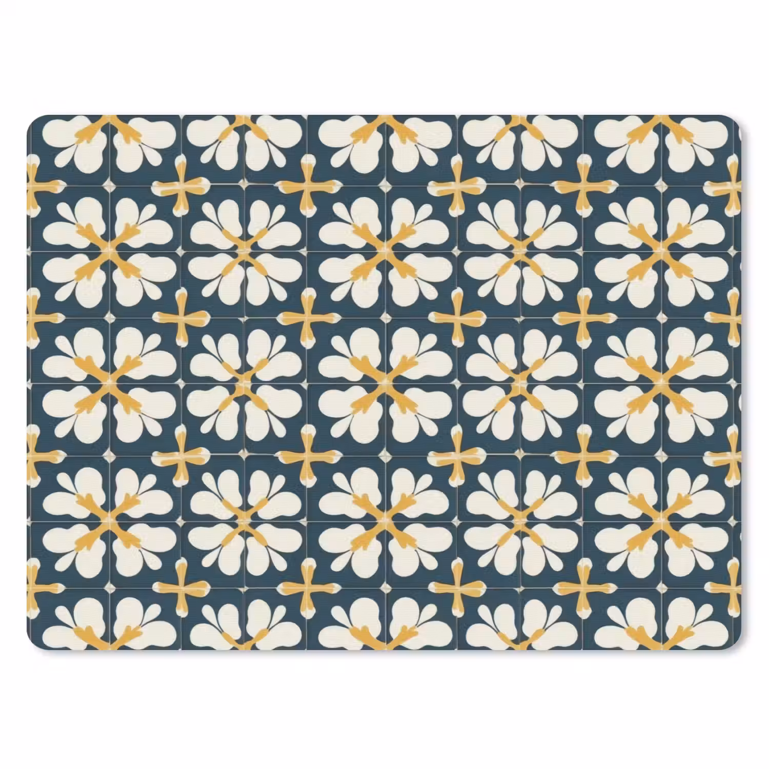Motief - Tegel - Okergeel muismat rubber klein 262 -3d