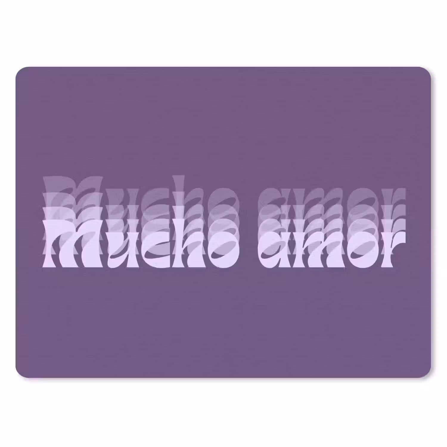 Mucho amor - Paars - Grafisch muismat rubber klein -3d