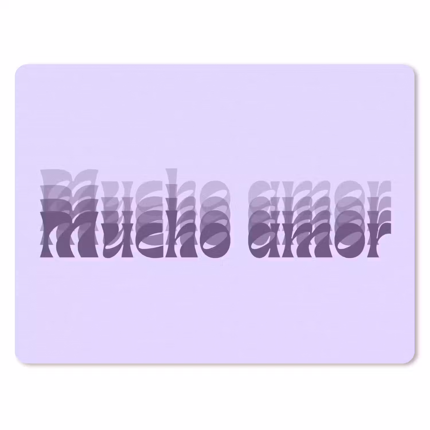 Mucho amor - Paars - Gelaagde letters muismat rubber klein -3d