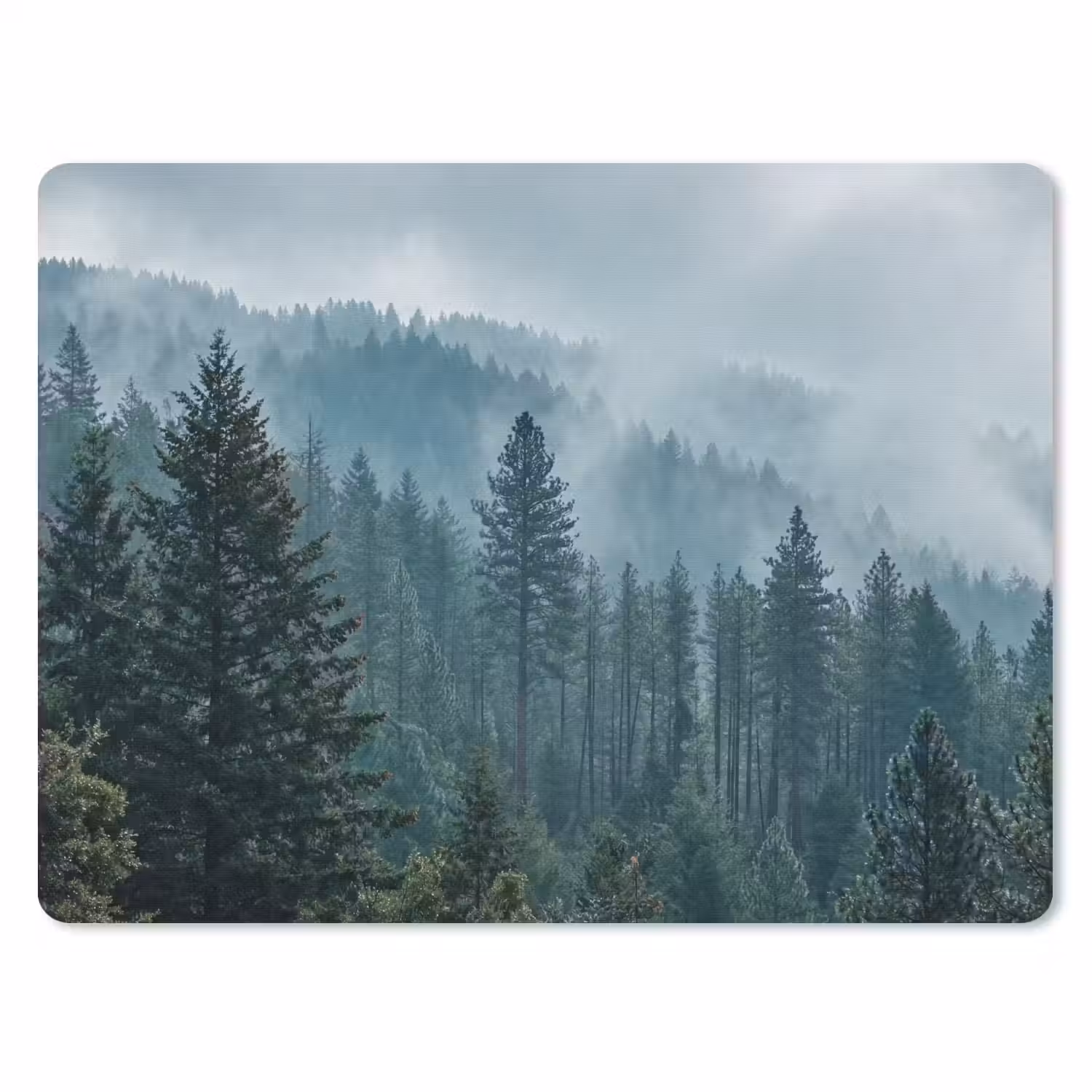 Naaldwoud - Bergen - Mist muismat rubber klein -3d