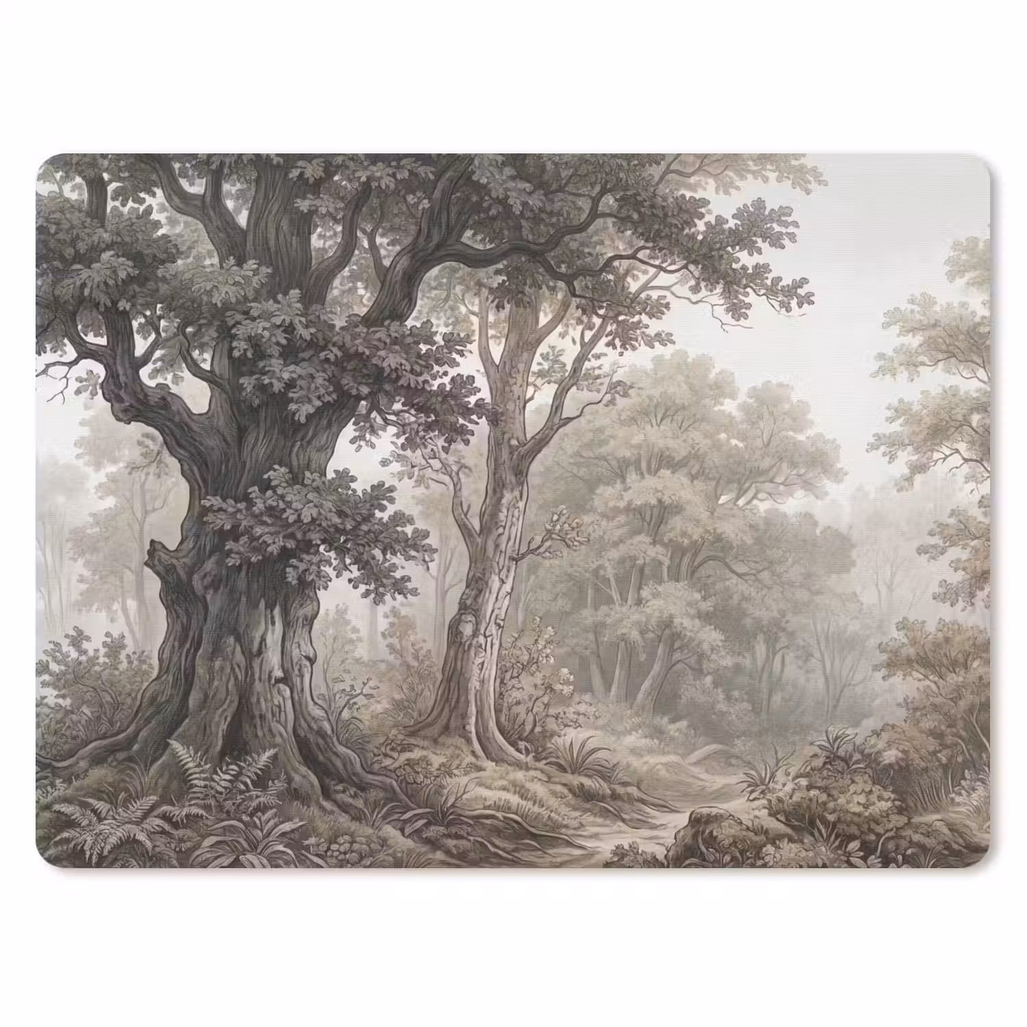 Natuur - Bos - Eik muismat rubber klein -3d