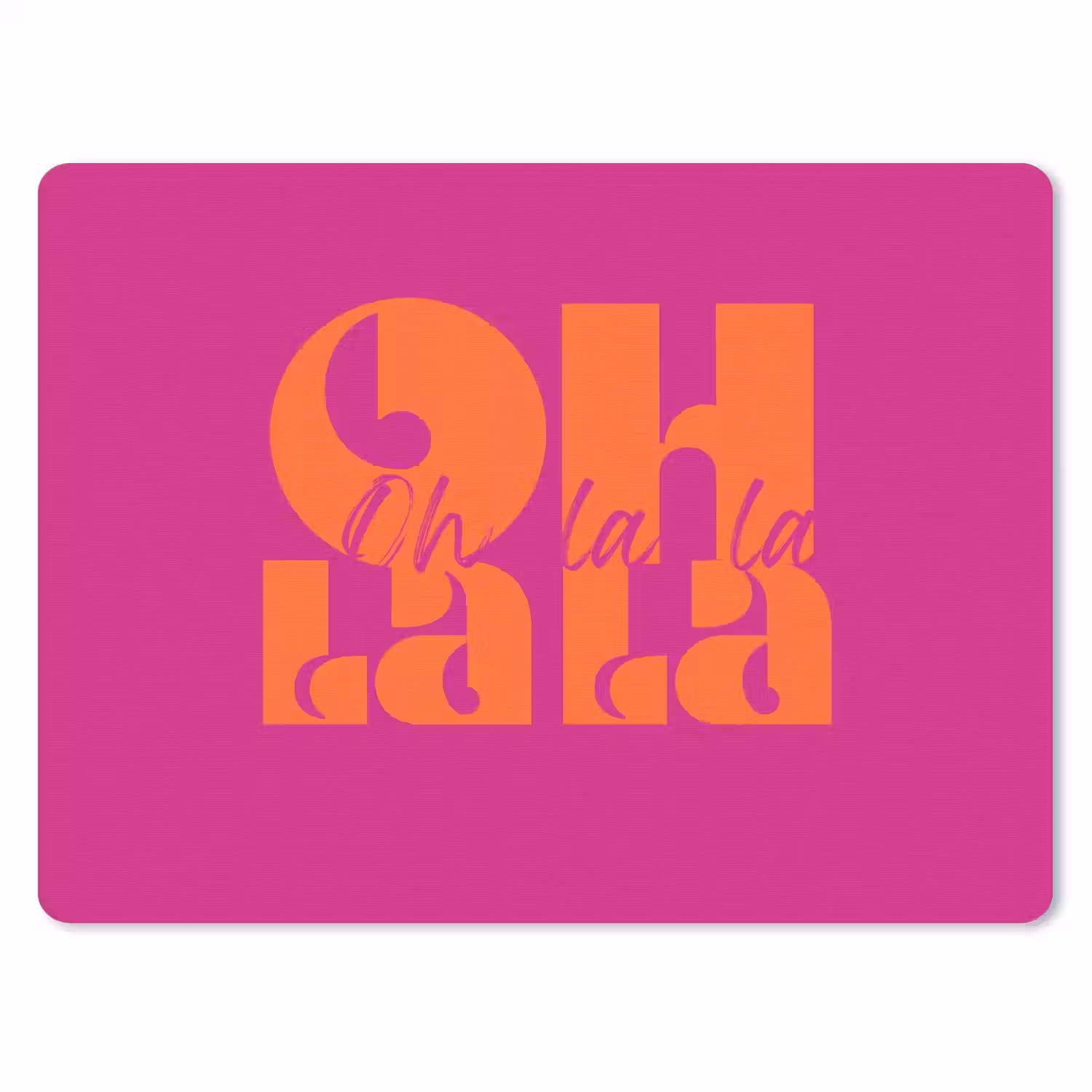 Oh la la - Roze - Oranje - Gestapelde letters muismat rubber klein -3d