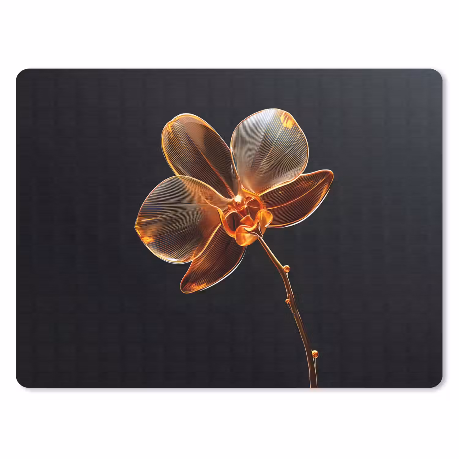 Orchidee - Doorzichtig - Bloem muismat rubber klein -3d