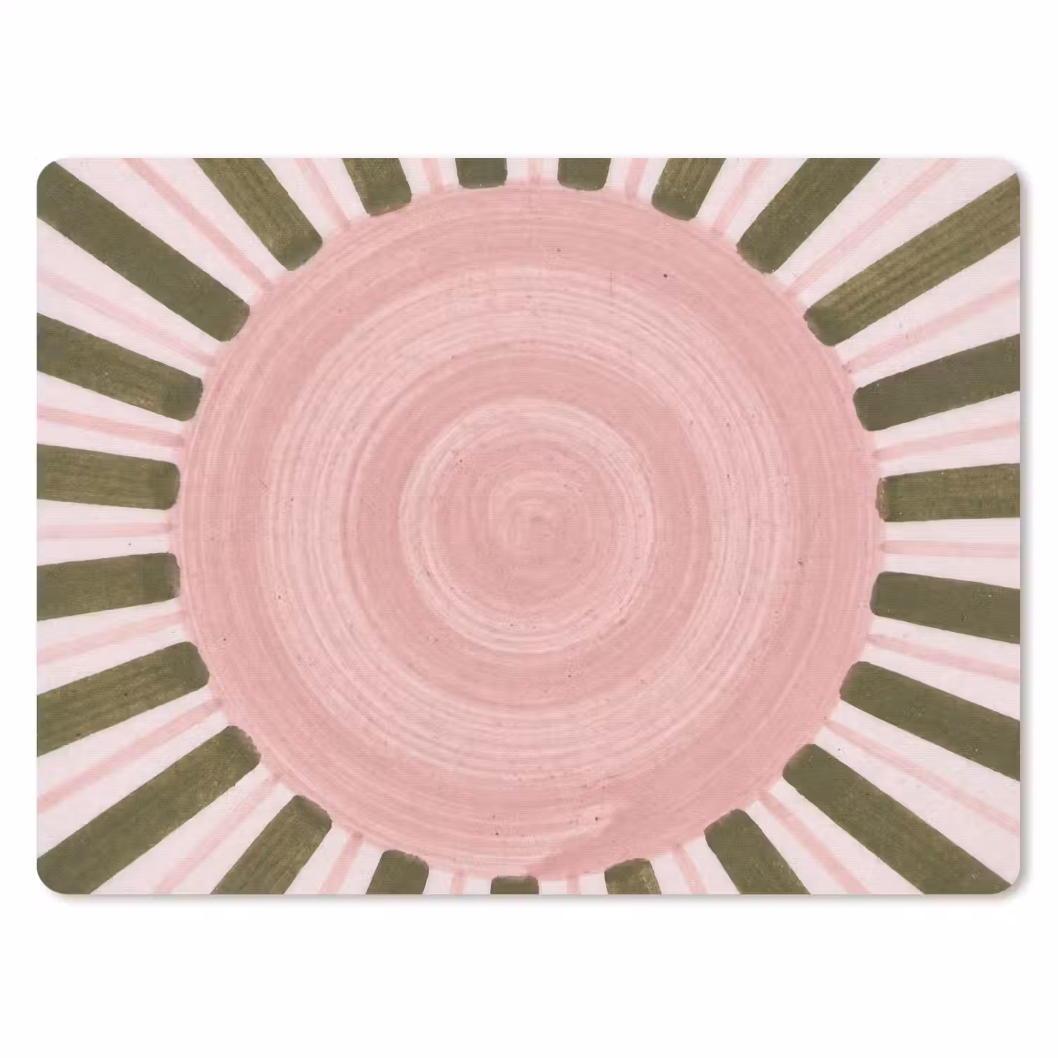 Patroon - Cirkel - Stralen - Abstract - Roze muismat rubber klein -3d