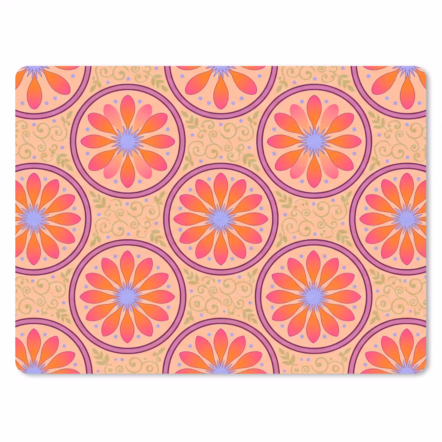 Patroon - Bloemen - Decoratief - Kleurrijk - Modern muismat rubber klein -3d