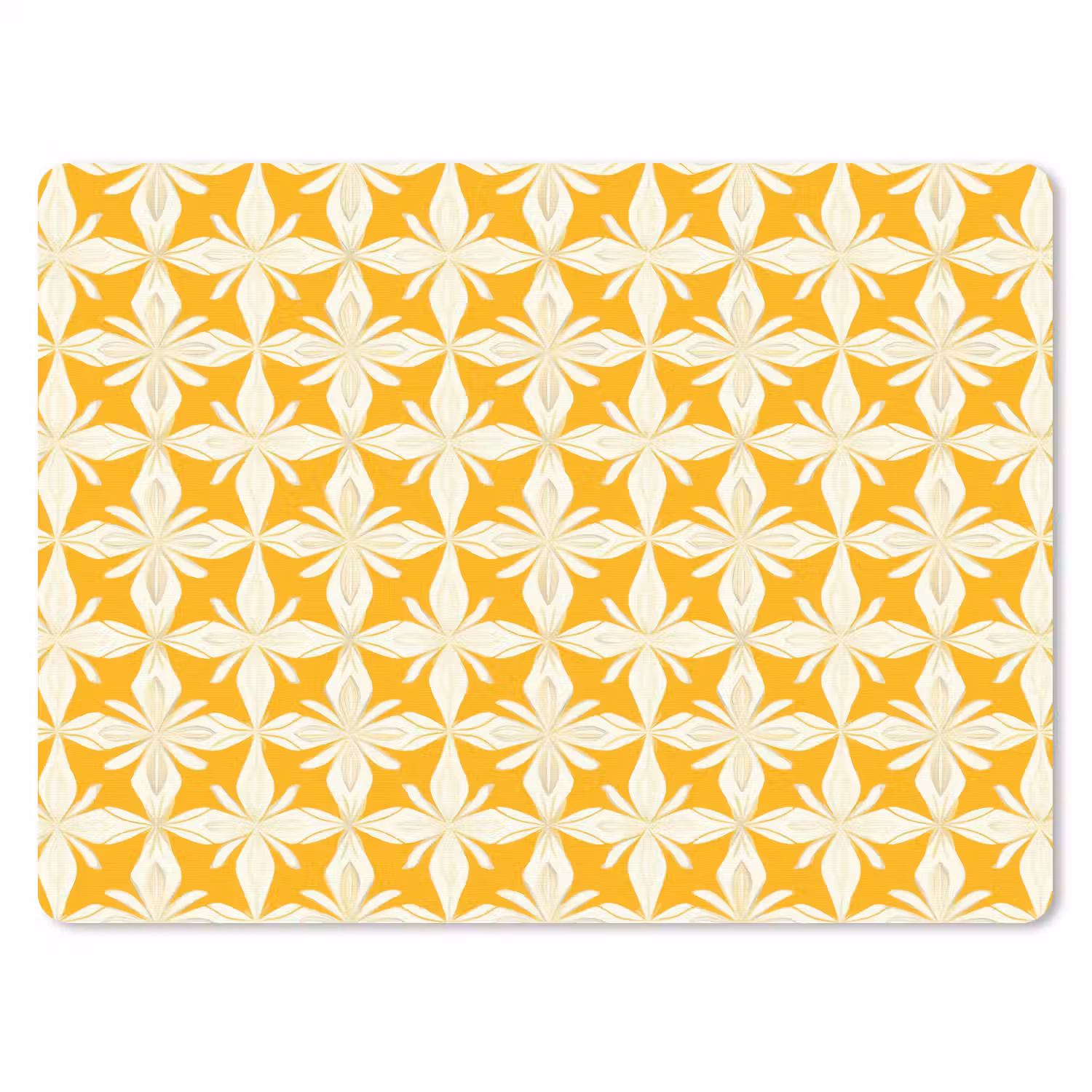 Patroon - Retro - Geel muismat rubber klein 262 -3d