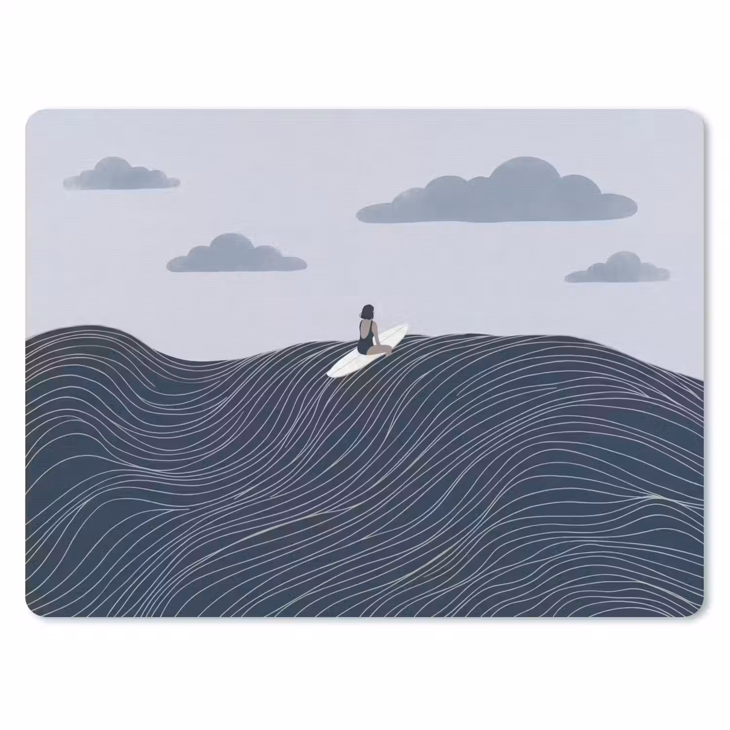 Persoon - Surfen - Oceaan - Natuur - Modern muismat rubber klein -3d