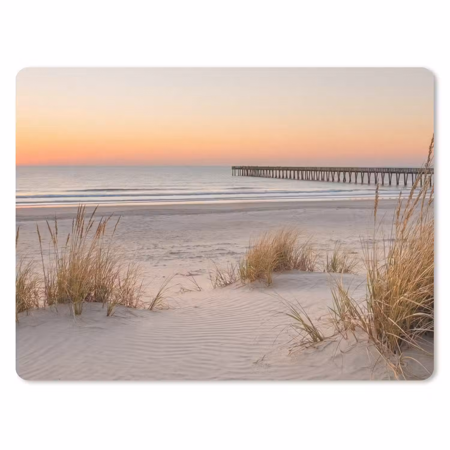 Pier - Zonsondergang - Strand muismat rubber klein -3d