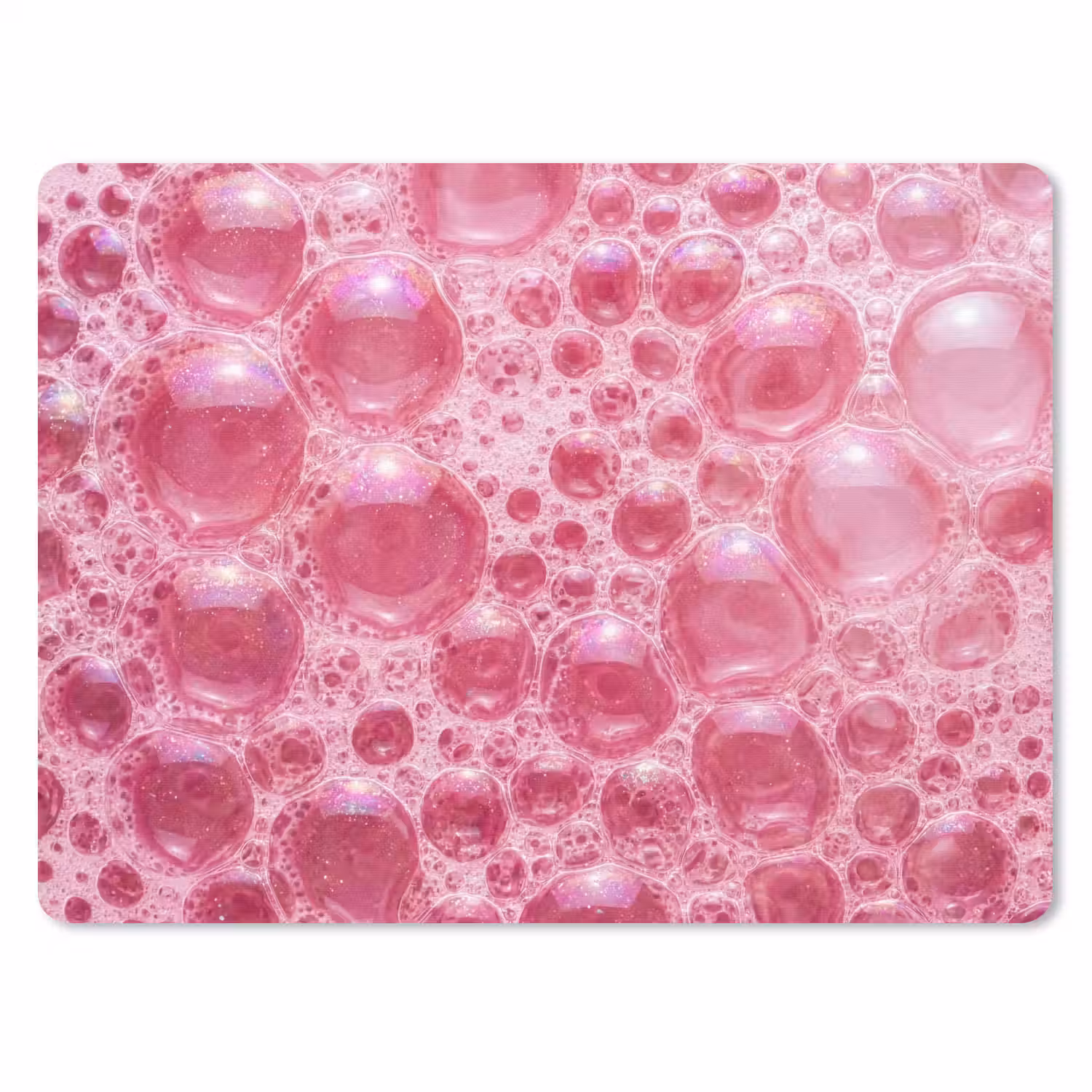 Roze - Schuim - Bubbels muismat rubber klein -3d