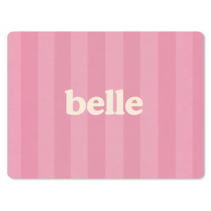 Roze - Gestreept - Belle muismat rubber klein -3d