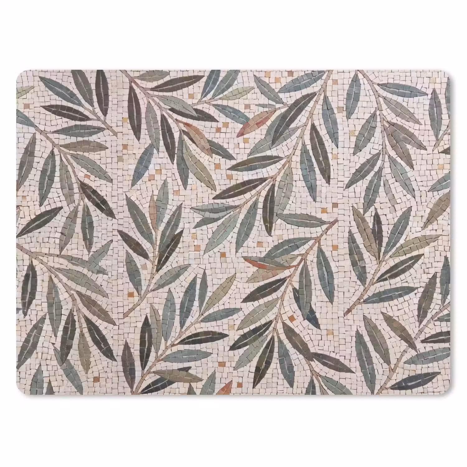 Plant - Blad - Mozaïek - Groen muismat rubber klein -3d