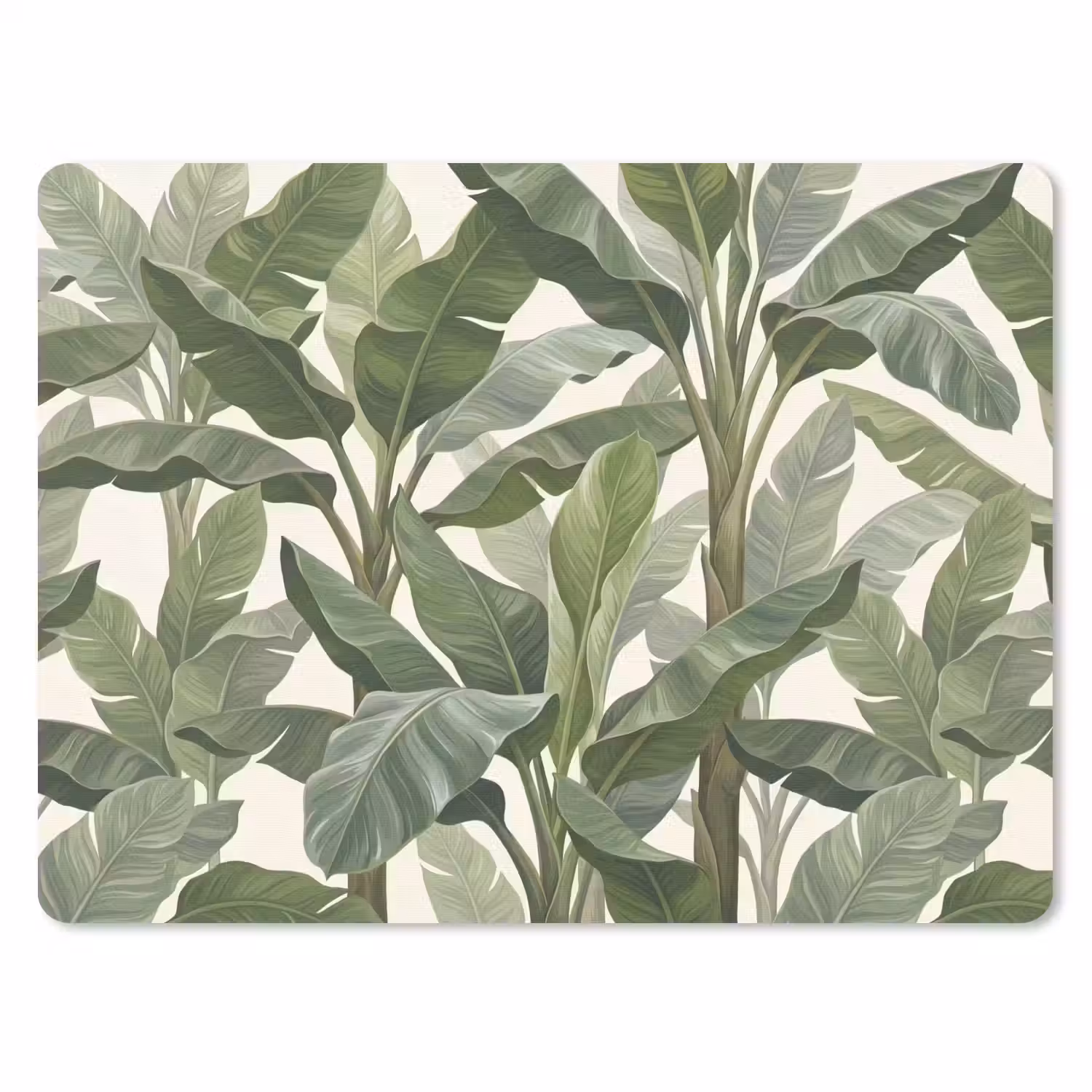 Planten - Bladeren - Tropisch - Groen muismat rubber klein -3d